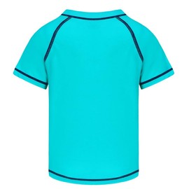 Csqtongan Boys' Swimming Shirt UV Shirt Swimming Top Swimming Shirt Kids Short Sleeves Rash Guard Swimwear Quick Dry T-Shirt, turquoise