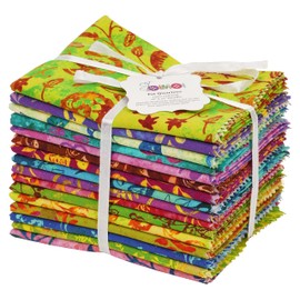 Soimoi 16 Pc Fat Quarter Bundle, Batik Print 18"x 22" DIY Patchwork- 100% Cotton Pre-Cut Quilting Fabric Multicolor