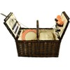 Picnic at Ascot Surrey Willow Picnic Basket, Brown Wicker/Diamond Orange