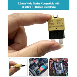 Automotive Low Profile ATC ATO Fuse Car Resettable 3A 5A 7.5A 10A 15A 20A 25A 30A Standard Fuses Manual Reset Fuses Blade Circuit Breaker for Boat Truck SUV Motorcycle 32VDC Fuse Assortment Kit