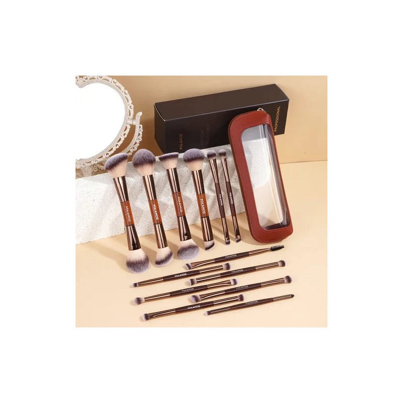 13pzs Brochas Maquillaje Profesional Con Bolsa De Cosméticos