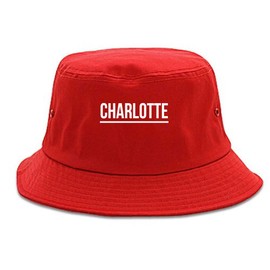 Kings Of NY City of Charlotte North Carolina NC Simple Underline Adult Unisex Bucket Hat Red