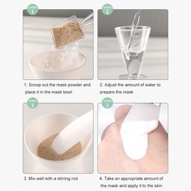 ZJchao 5Pcs Kit de Mascarilla Facial DIY con Cepillo de Silicona, Cepillo de Cerdas Suaves Tazón para Mezclar Espátula Juego de Tazas Medidoras