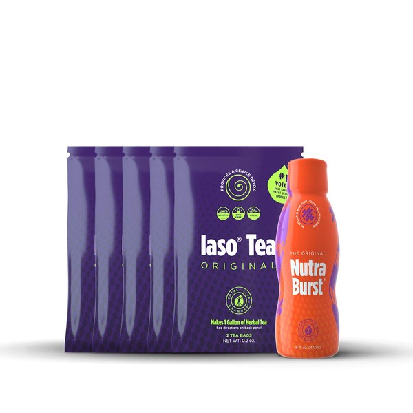 Total Life Changes TLC Synergy Kit, IASO Natural Herbal Detox Tea Bags (5 Pack-2 Each) & Nutraburst Multivitamin Liquid 16 Fl. Oz - 473 mL