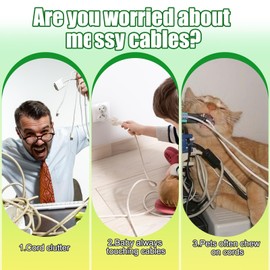 AIERSA 13FT Cord Protectors from Pets No Chew,Wire Protector for Cats,Rabbits,Dogs,White Durable Braided Cord Cover,Cable Sleeves for Cord Management and Pet Protection