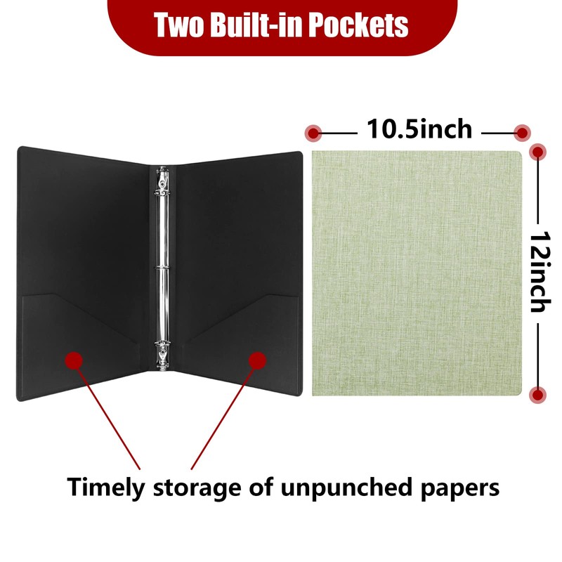 Vienrose 3 Ring Binder 1 Inch Round Rings with Linen
