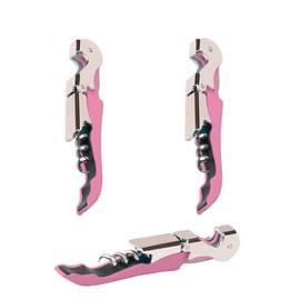 Kit-Home Professional Waiter Corkscrew Wine Openers Set (2 PCS),Upgraded With Heavy Duty Stainless Steel Hinges Wine Key for Restaurant Waiters, Sommelier, Bartenders (Pink 2 Packs)