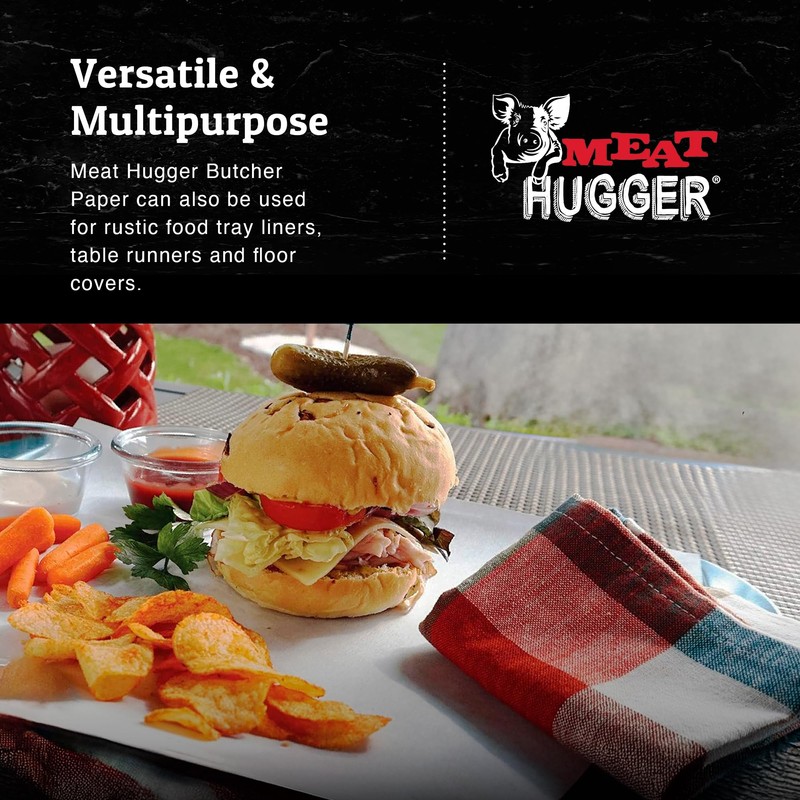 Meat Hugger White Kraft Butcher Paper Roll for Smoker -