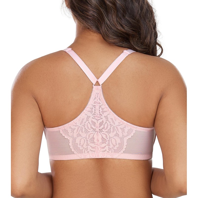 DotVol Plus Size Front Closure Flower Lace T-Back Underwire Everyday