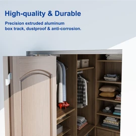 JUBEST 36“ Bifold Door Hardware, Folding Door Hardware Sliding Barn Door Hardwares for 2 Doors (18" Each), Top Mounted Bifold Door Hardware Kit for Bedroom, Bathroom, Storeroom, Closet, Living Room
