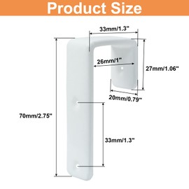 Unlorspy 2Pcs Bunk Bed Ladder Hook, Inside 26mm/ 1" Bunk Bed Replacement Hardware,PVC Coated Iron Utility Hook with Mounting Screws for Garage Storage,Bed Ladder and More (White)