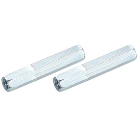 sourcing map M8x1.25mm Coupling Nuts, 2 Pcs Carbon Steel Galvanized Hex Rod Coupling Nuts Threaded Rod Connectors for Industrial Construction Fasteners, White