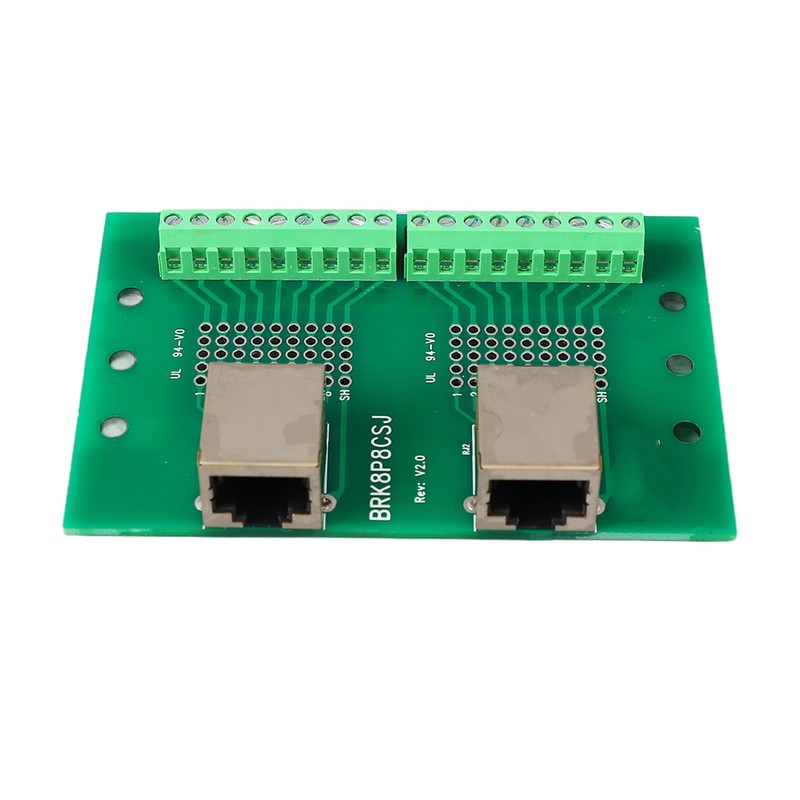 RJ45 Ethernet Connector Breakout Board Dual Network Port Input Screw