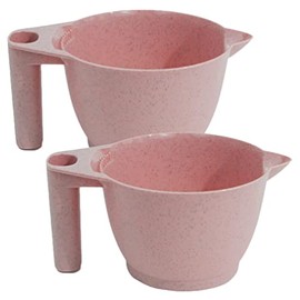 minkissy Hair Dye Bowl 2-Pack Hair Color Mixing Bowl with Ergonomic Handle Portable Tint for Salon Home Coloring Highlights Easy to Rinse 6.69 X 3.54 