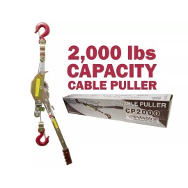 Advantage 2000 lb Cable Puller Come Along 1 Ton  - 360 Swivel Hook Forged Heavy Duty Latch