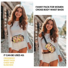 Sloth Fanny Pack for Women Casual Belt Bag Waterproof Waist Bags for Travel Hiking Sports