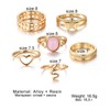 ZZ ZINFANDEL 6PCS Gold Snake Heart Star Stackable Ring Sets