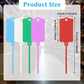 Mabor 50 PCS Plastic Tags for Labeling, Labels Writable Hanging with Sealing Strap, Shipping Cable Tie Plastic Tags Label for Keys Luggage Logistic Retail Inventory