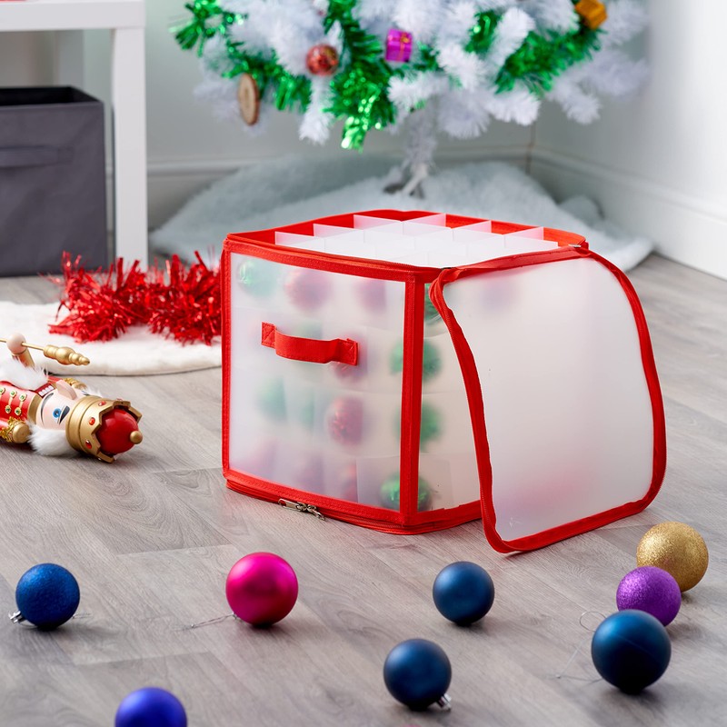 THE TWIDDLERS - Christmas Baubles Storage Box with Movable Inserts