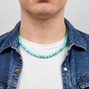 TreasureBay Handmade Mens Beaded Necklace Chain 8MM Natural Blue Turquoise