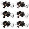 Orger Crystal Privacy Door Knobs with Lock, Faceted Diamond Shape