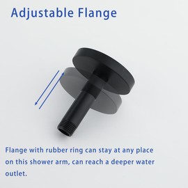 Wall Mounted Stainless Steel Shower Arm Shower Head Extension Pipe Bathroom Accessories 4 Inch Matte Black,SW-RD91038-4MB.