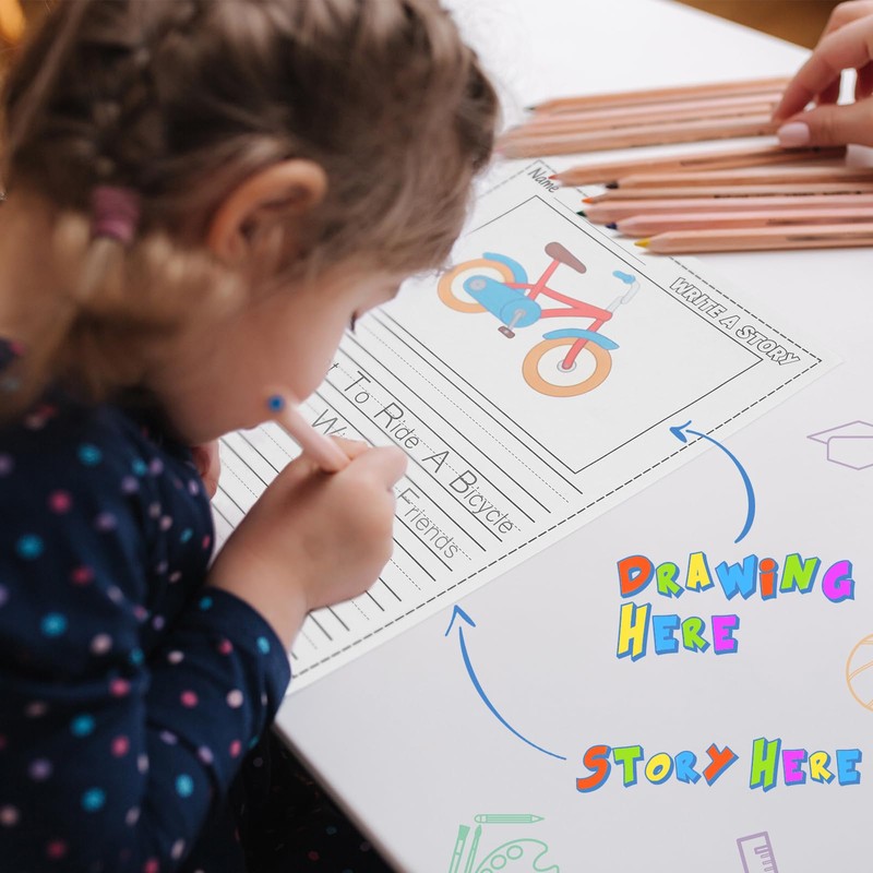 200 Sheets Kindergarten Writing Paper Writing Paper for Kids Story,