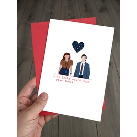 Funny Severance Birthday Card – ‘My Innie Would Love Your Innie’ – Sci-Fi TV Show Anniversary or Valentine’s Card for Severance Fans – A5, Blank Inside, Red Envelope