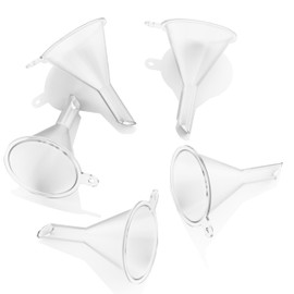 iSnuff Mini Funnel Small Plastic Funnel 5-Pack for Lab Bottles, Sand Art, Perfumes, Spices, Powder, Essential Oils, Recreational Activities Kitchen Food Grade