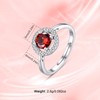 INFUSEU January Birthstone Ring Red Stone Garnet Rings for Women