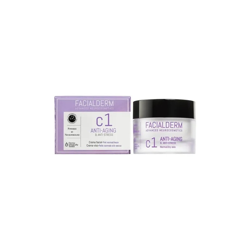 Facialderm Crema C1 Antiedad Antiestrés 50ml Para Piel Seca DíaNoche