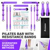 Pilates Bar, Pilates Equipment with Adjustable Exercise Bands, Multifunctional Pilates