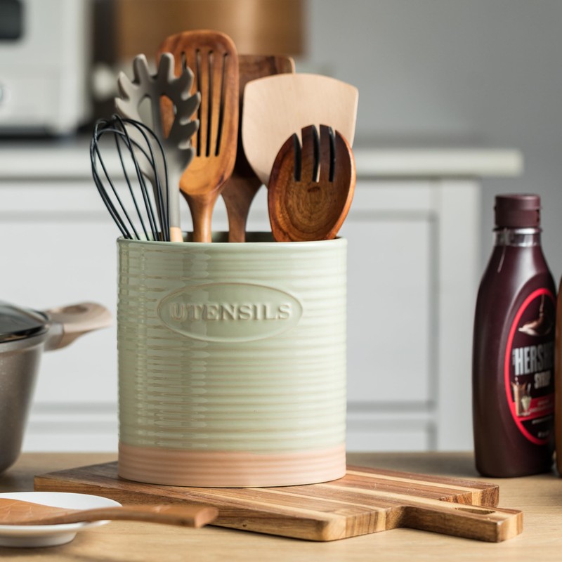 YHOSSEUN Kitchen Utensil Holder, Ceramic Utensil Holder for Kitchen Counter