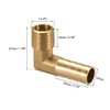 sourcing map Brass Barb Hose Fitting, 90 Degree Elbow 10mm
