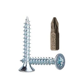 Marcopol Zinc Plated Steel Wood Screws, 6.0 x 30 mm, Pack of 50, Pozidriv Head, Countersunk, Chipboard Screws