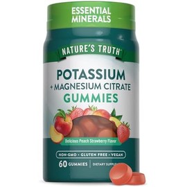 Natures Truth Citrato de Potasio  Magnesio 60 Gomitas Veganas Suplemento Alimenticio Sin OMG Sin Gluten