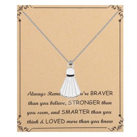 FUSTMW Badminton Necklace Badminton Racket Pendant Gifts Sports Ball Inspirational Gifts Badminton Player Gifts for Badminton Lovers (Necklace)