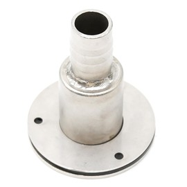 Thru Hull Exhaust Skin Fittings, 316 Stainless Steel Boat 24mm Stainless Steel Heat Insulation Straight Thru Hull Exhaust Heater System Exhaust Vent