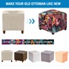 Lussenwert Ottoman Cover Square Stretch Printed Square Ottoman Cover Thick