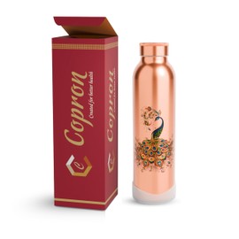 COPRON Copper Water Bottle for Drinking Water, An Ayurvedic Pure Copper Water Bottle Container Vessel 900 ml 30 fl oz, Large Leak Proof Smooth Finish(O6-2VJ4-QYHC)