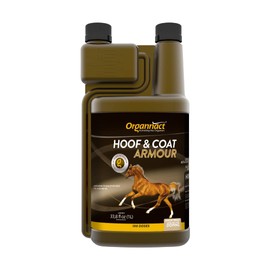 Organnact Hoof & Coat Armour - Equine Hoof and Coat Health Supplement - Supports Keratin Synthesis with Amino Acids, Zinc, B Vitamins - Non-Doping, Green Apple Flavor - 33.8 Fl Oz
