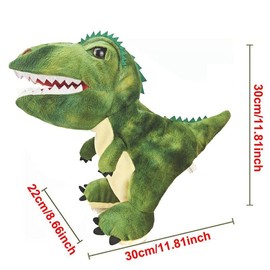 Dinosaur Hand Puppets 11.8 Inch Plush Stuffed Animals with Open Movable Mouth, Interactive Toy Storytelling Gift for Girls and Boys:_Parasauropterygii