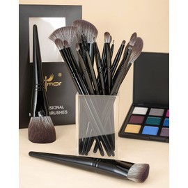 Anmor Angled Kabuki Brush, Professional Angled Top Foundation Makeup Brush, Perfect for Quick Liquid Cream Blender Even Application, Luxurious Cruelty Free Nano-fiber