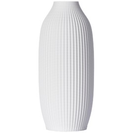 Stella Flower Vase/Decorative Vase S 16 cm for Cut / Dried Flowers Sustainable Waterproof Pampas Grass (White)