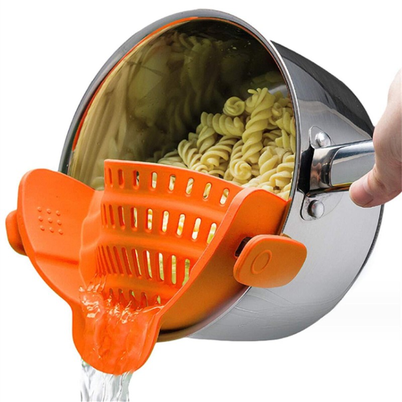 Clip-On Silicone Pot Strainer for Pasta & Vegetables – Flexible