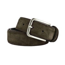 GRESEL Women's and Men's Suede Belt, Genuine Leather, Made in Italy, Can Be Shortened, brown