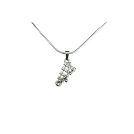 Xylophone Necklace, 3D Marimba & Mallets Charm, New Percussionist Charm Jewelry with Pure 304 Stainless Steel Chain (16" (40cm))