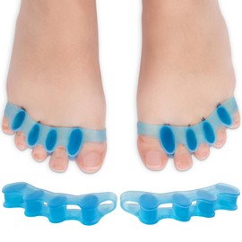 ViveSole Toe Spreaders for Feet (2 Pairs) - Gel Stretchers For Men, Women - Silicone Separators for Correcting Hammer Toe, Bunions - Straighteners, Spacers for Crooked, Overlapping Toes (Small)