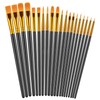NASHRIO 20 Pcs Paint Brushes Set, Black Nylon Hair Acrylic