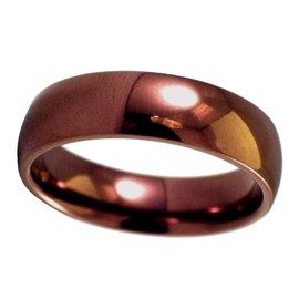 Fanntasy Forge Jewelry Dark Copper Ring Mens Womens Coffee Color Stainless Steel Wedding Band 6mm Size 6